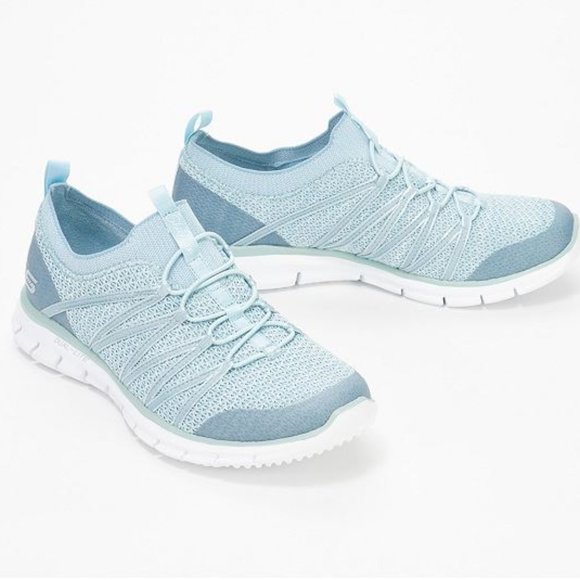 skechers stretch knit bungee slip on